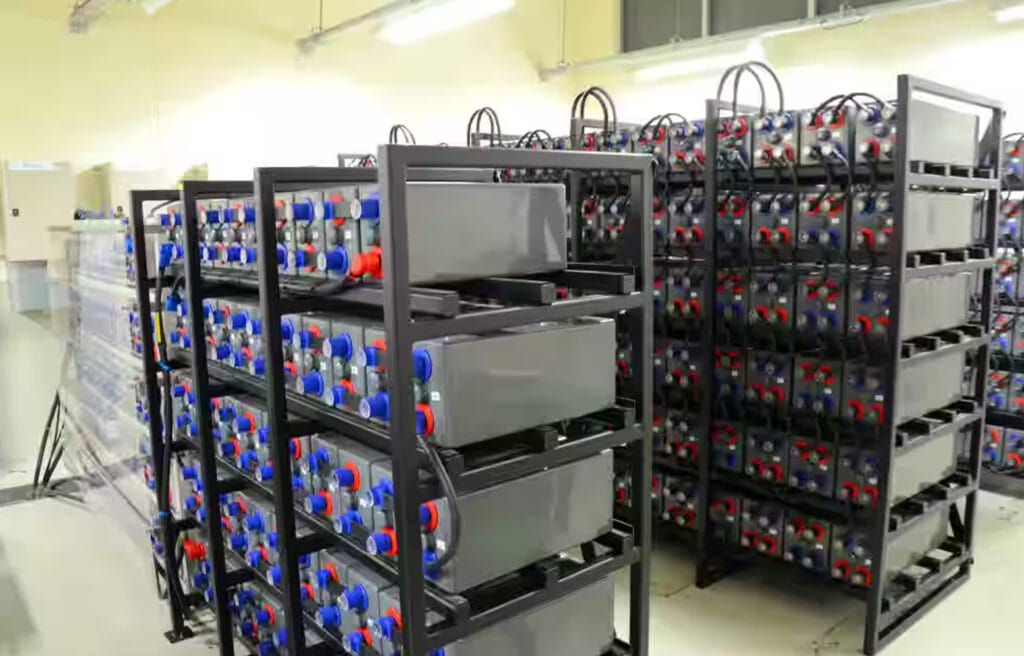Industrial battery bank sizing infrastructure with UPS battery systems, lithium battery banks, and industrial backup power design equipment