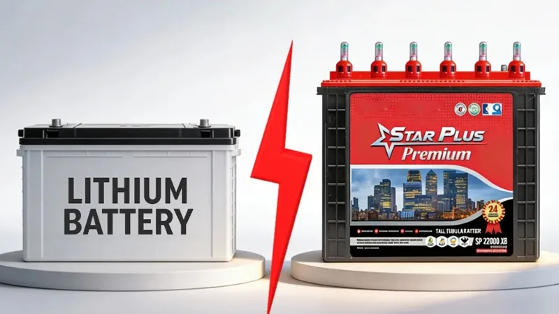 Tall tubular battery and lithium battery comparison for inverter systems, solar energy storage, and industrial power backup applications