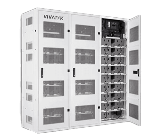 Vivatek lithium battery system for Battery Energy Storage Systems (BESS), UPS, solar energy storage, telecom, and commercial applications.