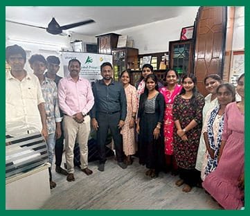 Anushri Systech team with customers during a technical meeting