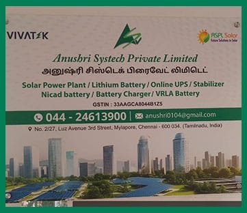 Anushri Systech corporate office and company information board