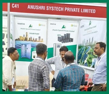 Anushri Systech exhibition booth displaying Vivatek products